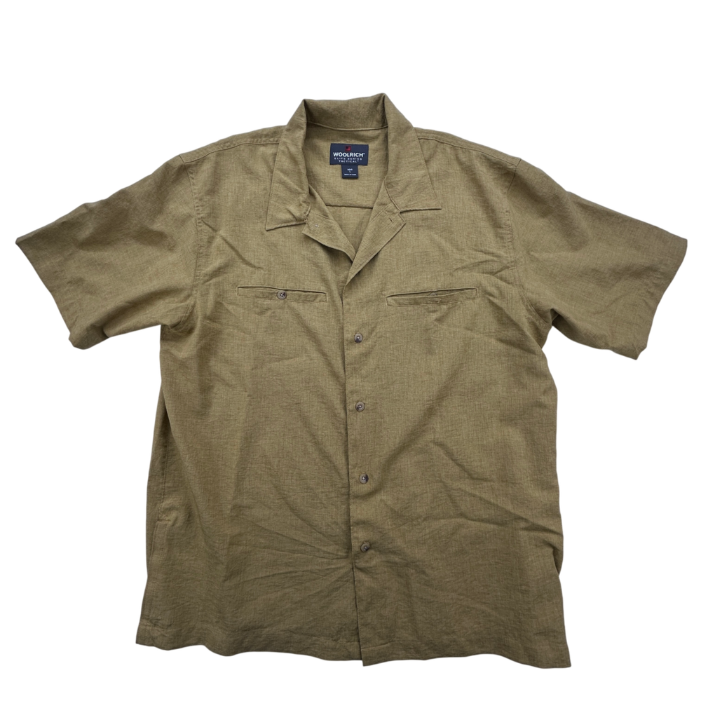 Woolrich Shirt Mens Large Elite Series Tactical Gold Button Front Pockets